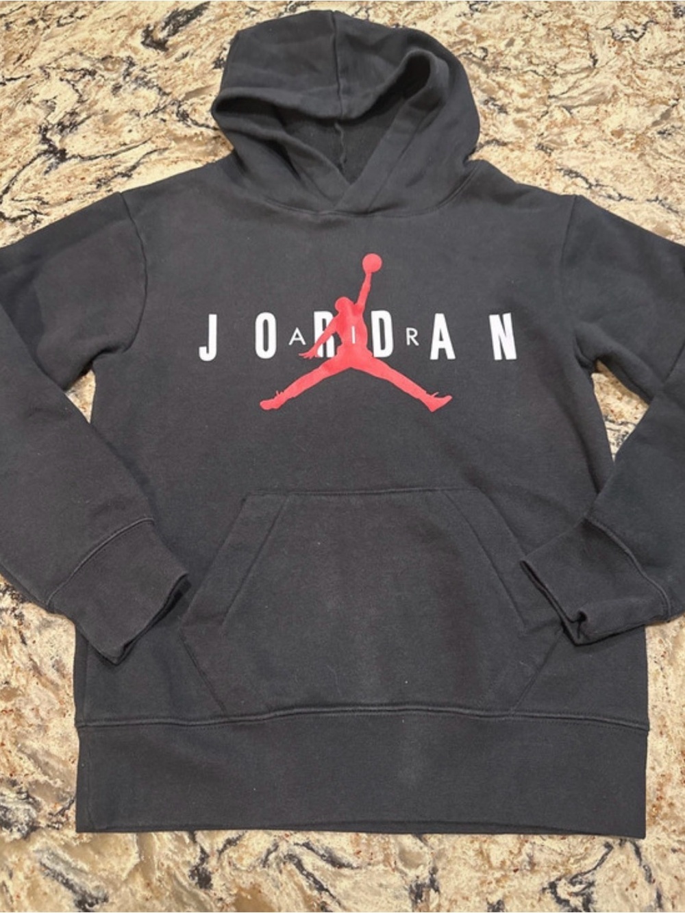Jordan Black Hoodie with Red Jumpman and White Logo